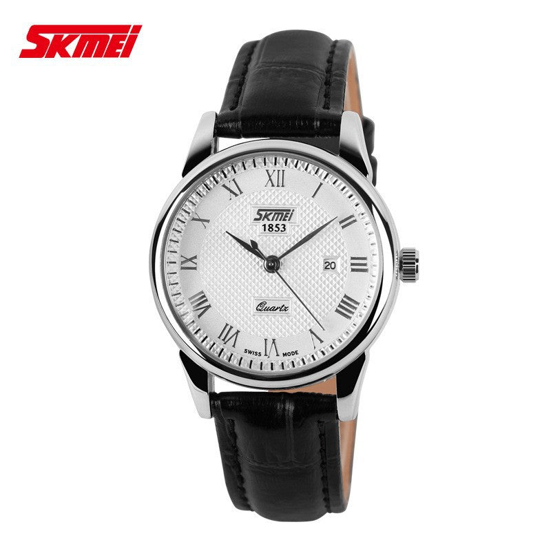 Time beauty skmei classic retro casual business temperament calendar watch men and women couples waterproof watch wholesale