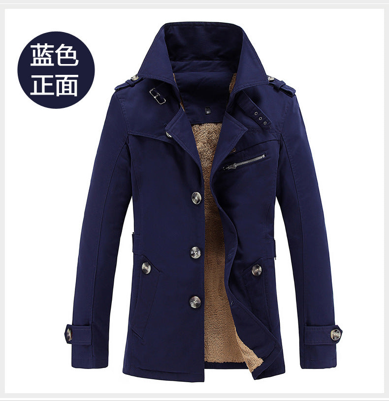 Velvet thickened windbreaker men's/ women's frock long winter men's coat sports casual coat manufacturers wholesale tide