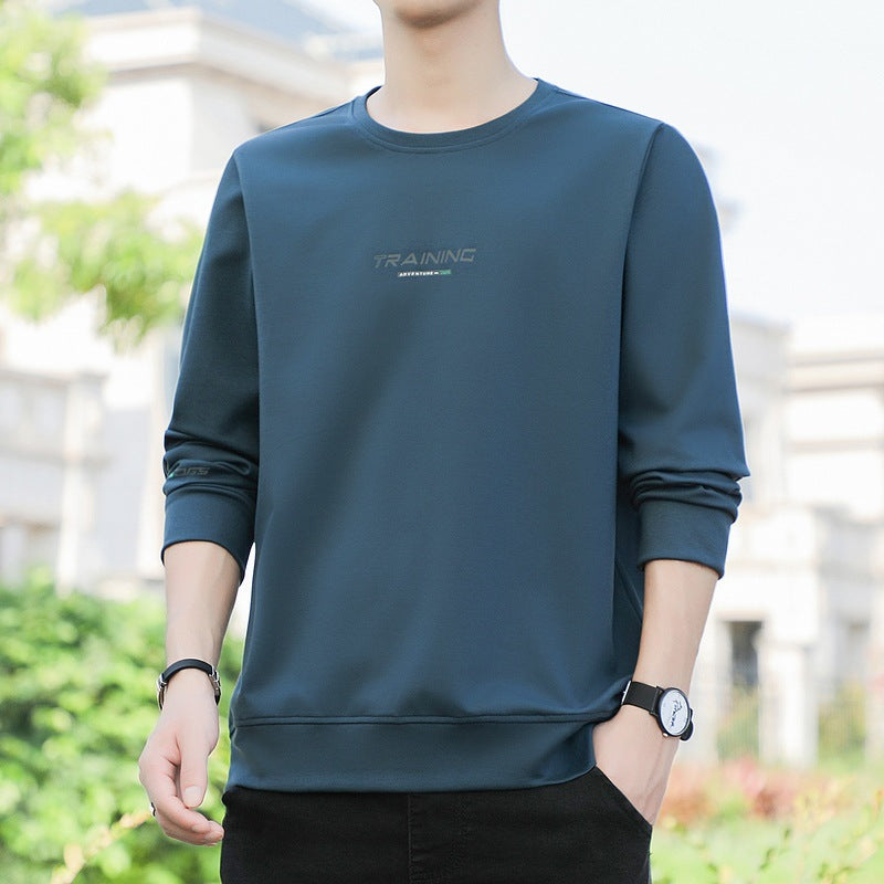 Sweater Men's Spring and Autumn New Cotton Loose Casual Long-sleeved T-shirt Men's Trendy All-match Base Shirt Top