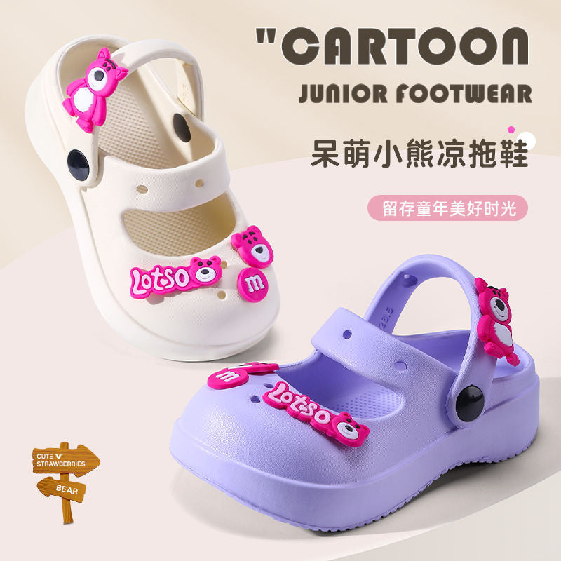 Girls' sandals Princess girls' summer children's hole slippers big children's baby girls' outdoor beach shoes non-slip baby