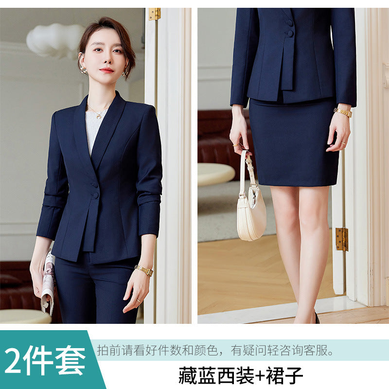 High-end suit suit women's 2023 new business wear temperament goddess style suit jacket formal wear teacher work clothes