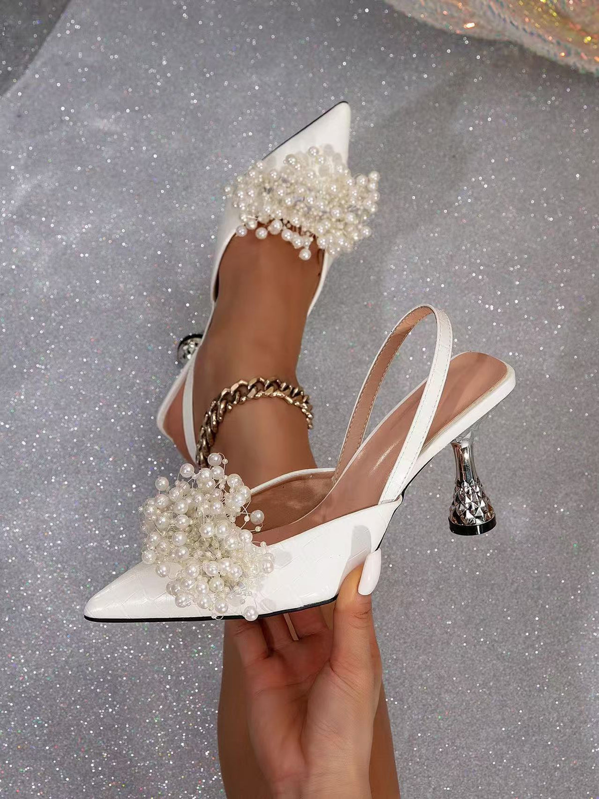A Large Number of Export High-Heeled Shoes, One-Line High-Heeled Sandals, High-End Show Wedding Dress, Two-Wear Non-Tiring High-Heeled Shoes