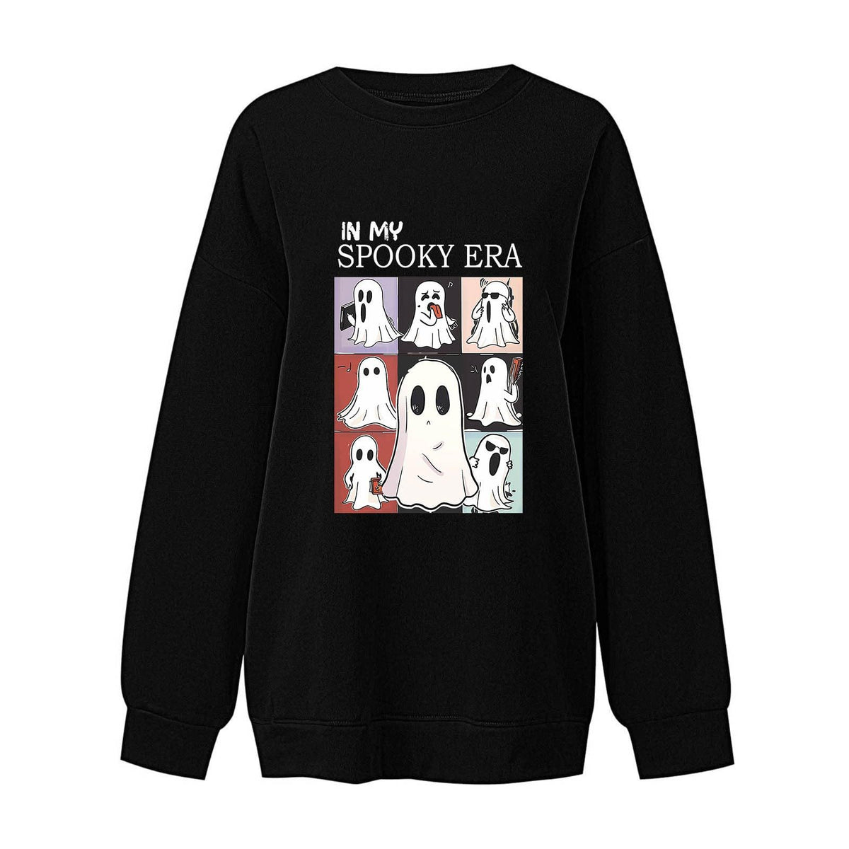 Women Sweatshirtss Halloween Cute Ghost Pattern Long Sleeve Sweater Horror Fall Pullover Tops