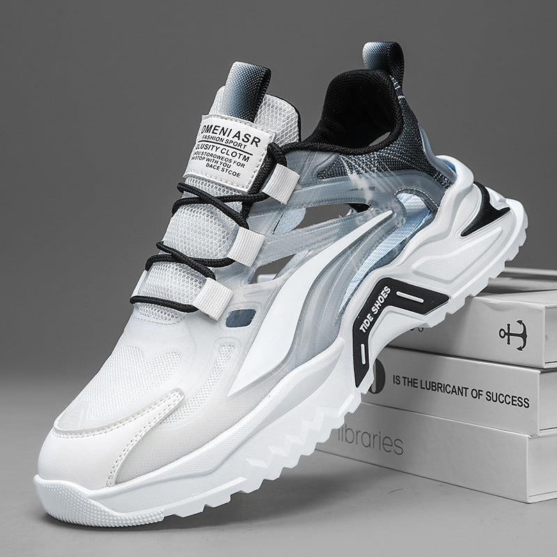 2025 New Summer Men's Sports Shoes for Students, Breathable Mesh Popular Mecha Hollow Frame Casual Sports Shoes