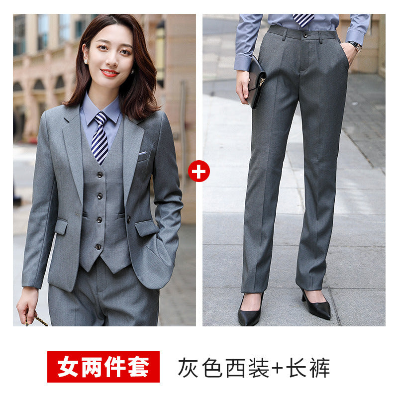 Business Attire for Men and Women, Autumn and Winter Fashionable Slim Business Suits, Women's Four-Piece Vest Formal Suits