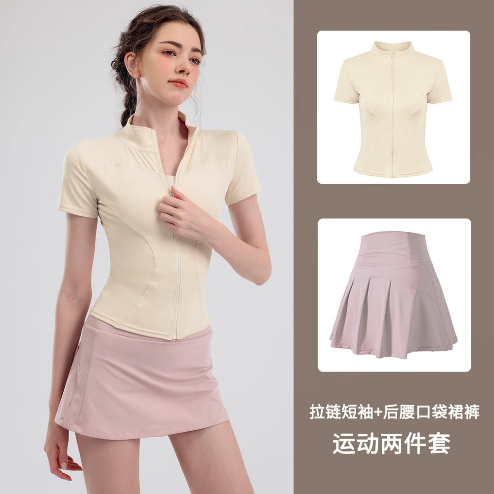 Sportswear suit Women's Summer New Quick-Dry Fashion Training Riding Fitness Running Skirt Professional Yoga Clothing