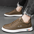 Men's Sneakers, Autumn 2026 New Style, High-End Leather Sports Shoes, Thick-Soled White Shoes, Men's Casual Shoes