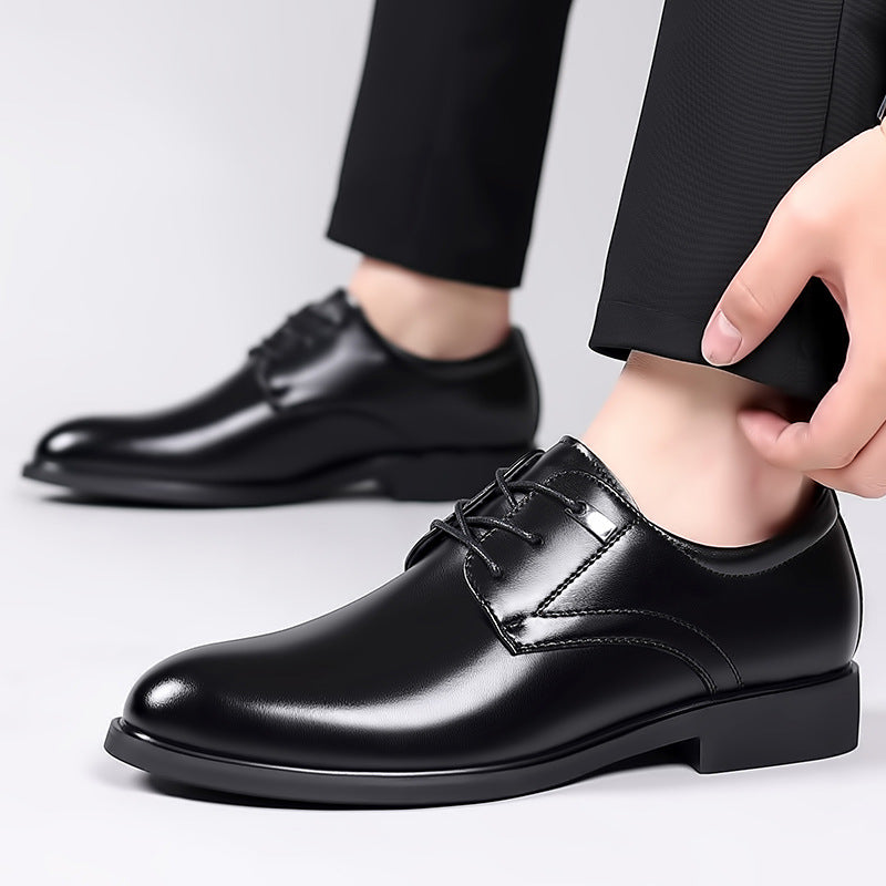 Men's Leather Shoes 2026 New Model Men's Business Formal Shoes Non-Slip Height-Increasing Shoes Foreign Trade Original Order One-Piece Dropshipping Soft