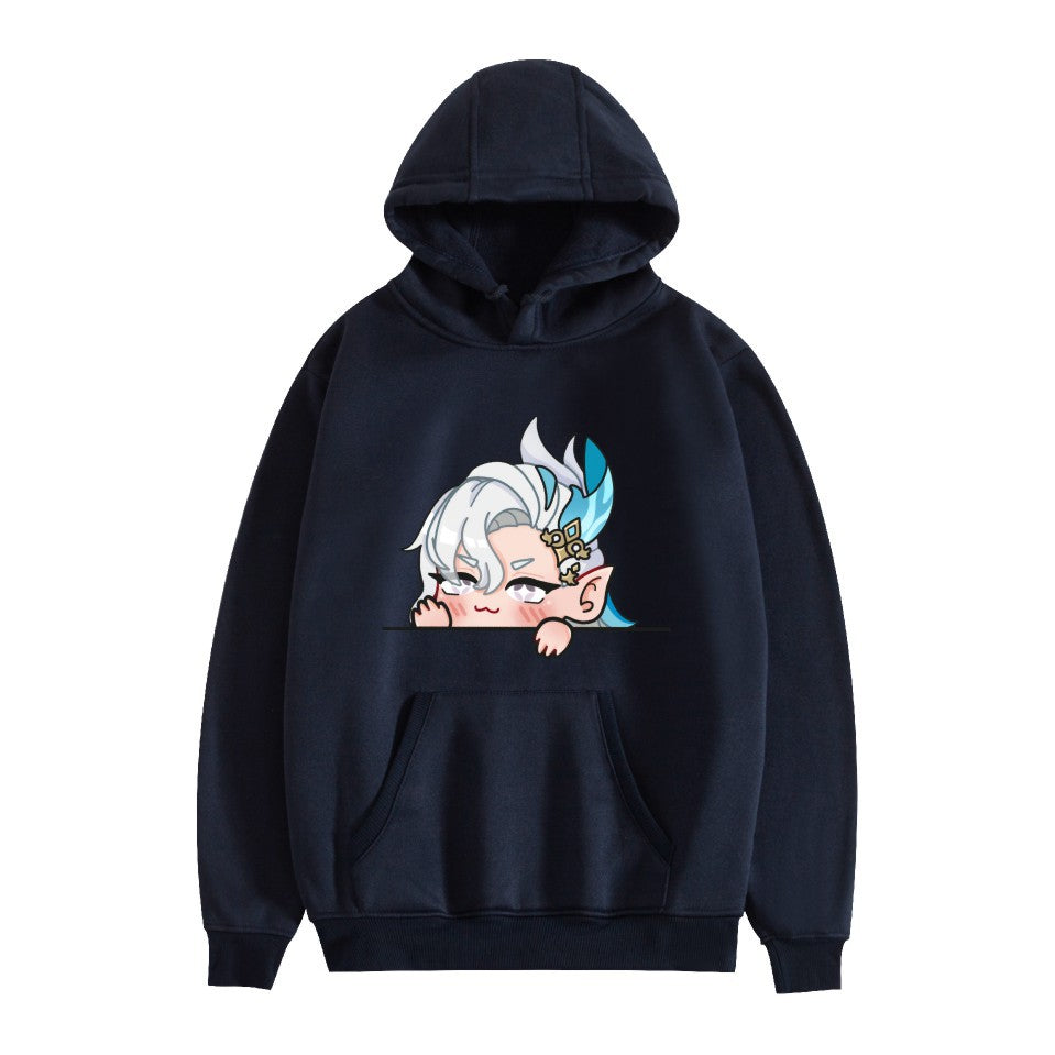 New Anime two-dimensional printed hoodie loose casual men's and women's trendy autumn and winter cross-border sweater Hoodies