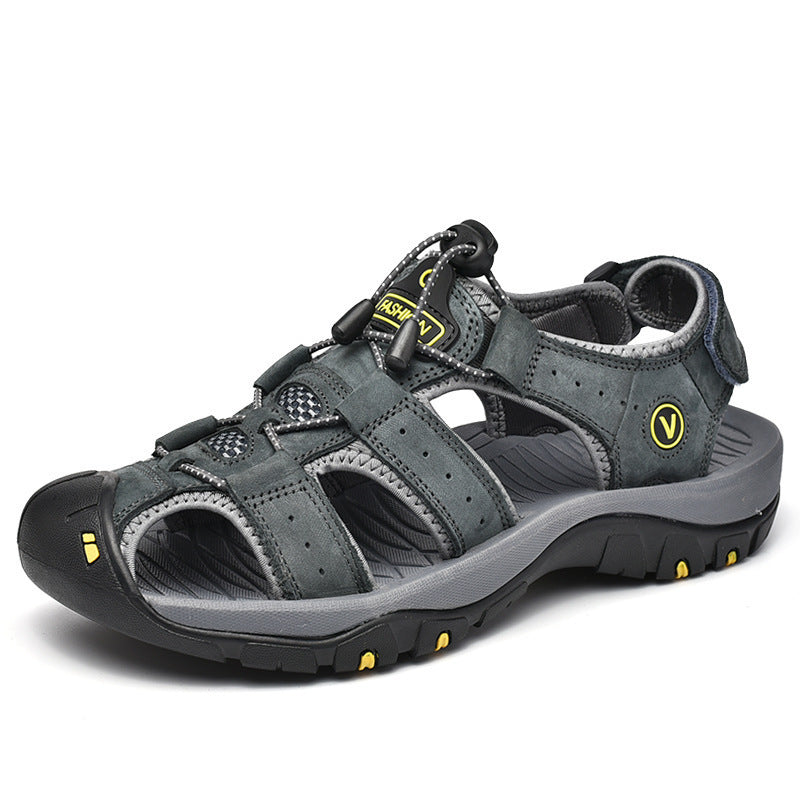 Cross-Border Large Size Sandals Men's Summer New Casual Toe-Cap Sandals Men's Outdoor Non-Slip Beach Shoes Size 48