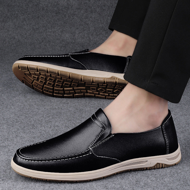 Formal leather shoes spring and summer loafers slip-on loafers casual leather shoes men's first layer cowhide lazy shoes men's shoes