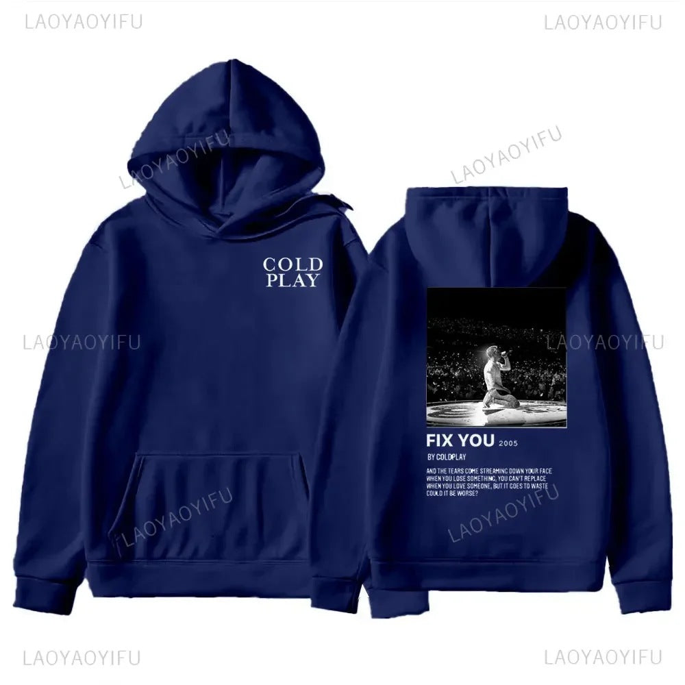 2025 Retro Street Pop Band Hoodies Men's Fashion Pullover Co