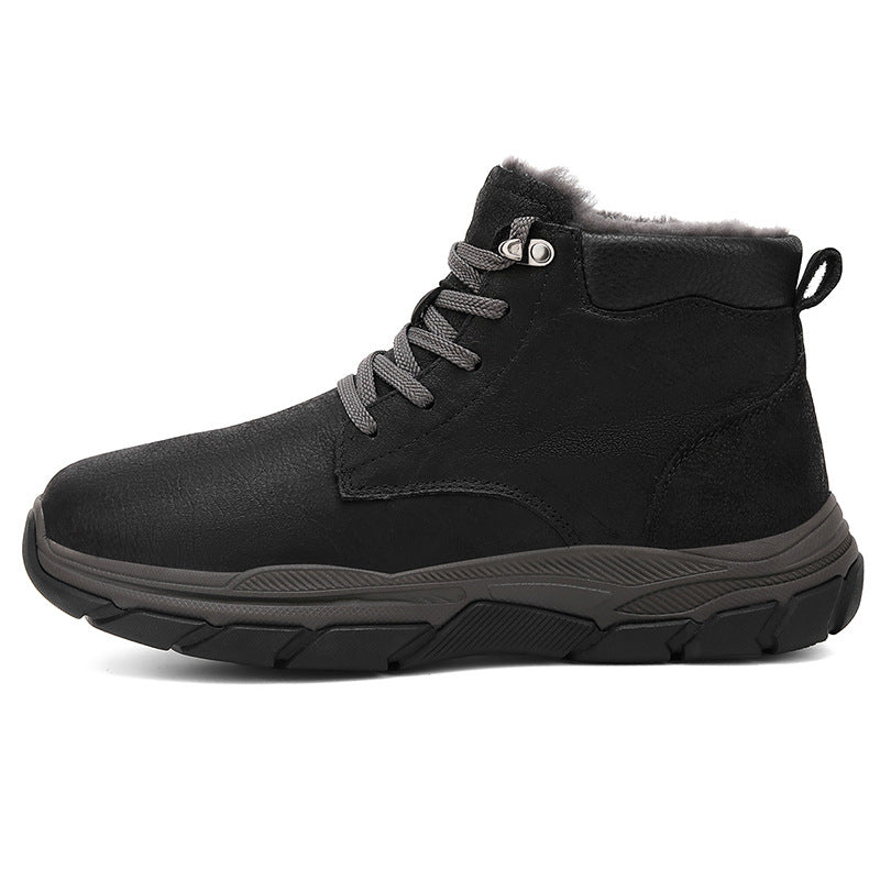 Northeast Snow Boots Outdoor Fashion Leisure Sports Lock Warm Men's Shoes Cushioning Shock Absorbing Wear-resistant Antifreeze Cotton Boots for Men
