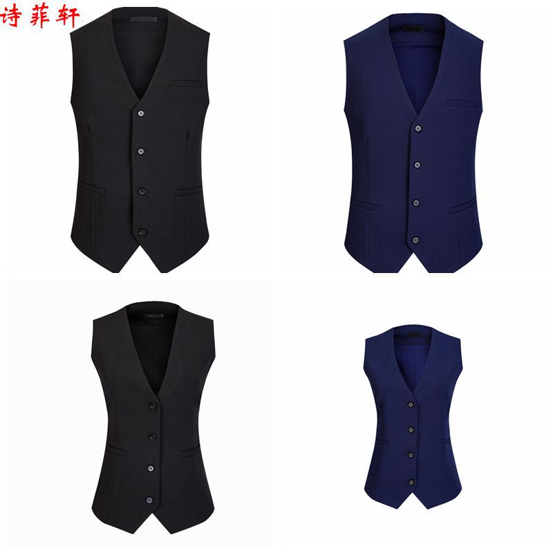 Stretch sapphire blue men's and women's professional suits suit light formal real estate insurance sales autumn and winter teachers' work clothes