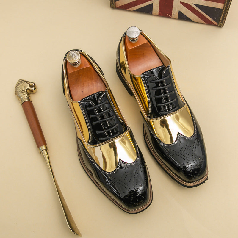 Men's Leather Shoes Cross-Border Large Size New Style Business Formal Shoes Fashionable Men's British Style Gentleman Leather Shoes Men's Wedding Shoes
