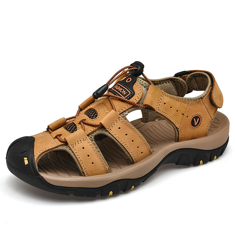 Cross-Border Large Size Sandals Men's Summer New Casual Toe-Cap Sandals Men's Outdoor Non-Slip Beach Shoes Size 48