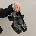 2026 New Style High-Heeled Shoes with Chunky Heels, Mary Jane Women's Shoes, Shallow Mouth Single Shoes, Women's Patent Leather Square Heel Shoes