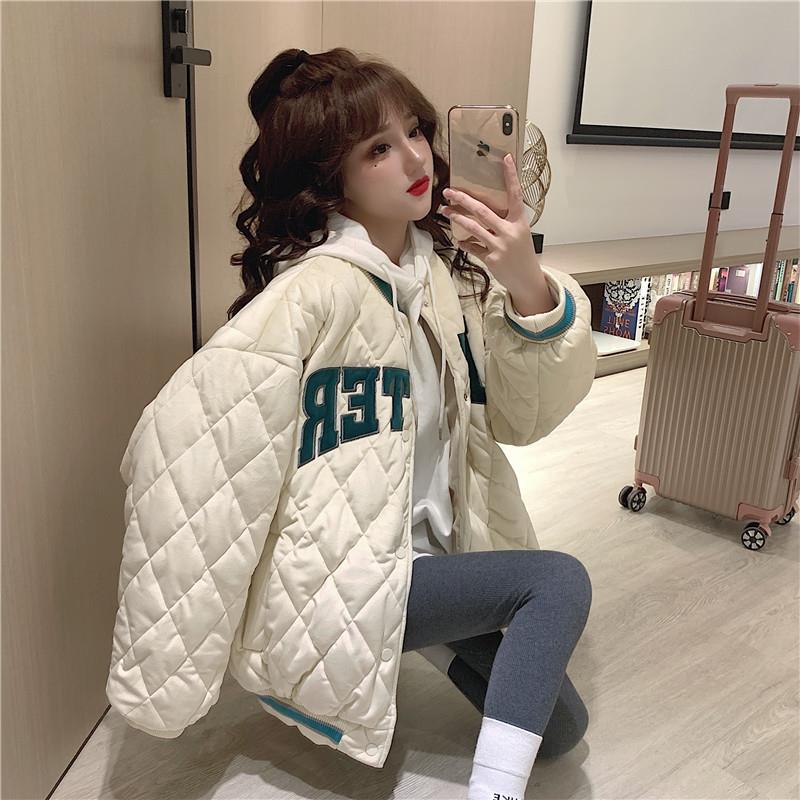 American-Style Baseball Jacket Couple Cotton Jacket Women's Padded Autumn and Winter New Year New Style Student Loose Korean Version Bf Harajuku Style Jacket