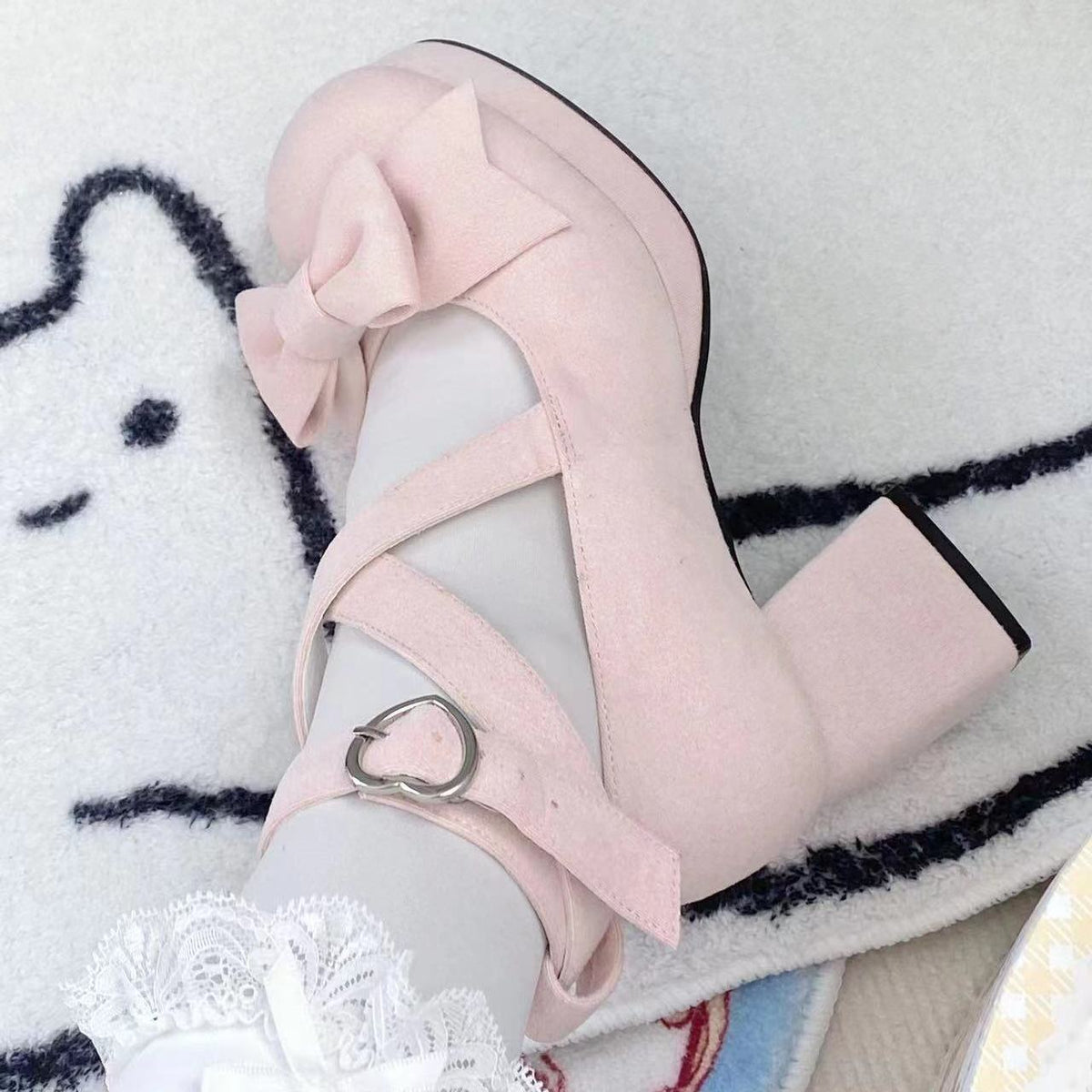 girls New Thick Pine Cone High Heels with Double Waterproof Platform, Height-Increasing, Elegant, Artistic, Sweet, Original Women's Shoes