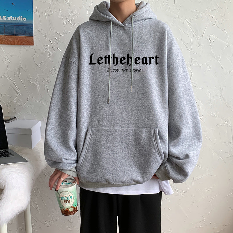 Cotton Hooded Sweater Men's Spring and Autumn 2024 New Loose Couple Hoodie Fashion Brand oversize American Jacket