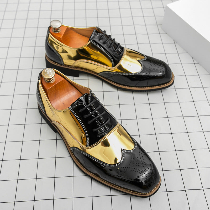 Men's Leather Shoes Cross-Border Large Size New Style Business Formal Shoes Fashionable Men's British Style Gentleman Leather Shoes Men's Wedding Shoes