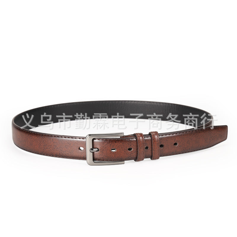 Belt Men's Belt Boys Imitation Cowhide Pin Buckle Belt Middle-aged Youth Leisure Trendy Men's Belt Wholesale