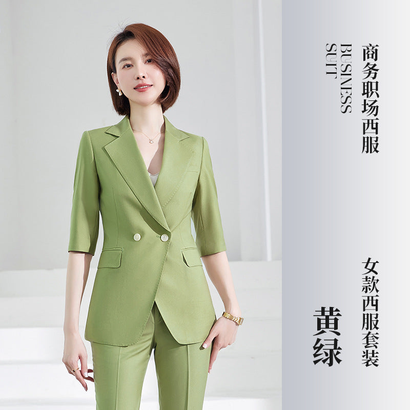 Women's Mid-sleeve suit Korean-style slim-fit professional formal wear business workwear uniform property administrative work clothes