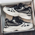 Men's Shoes, Spring Breathable Mesh Trendy Versatile Sneakers, Niche Design, Hong Kong Style Casual Thick-Soled Running Dad Shoes