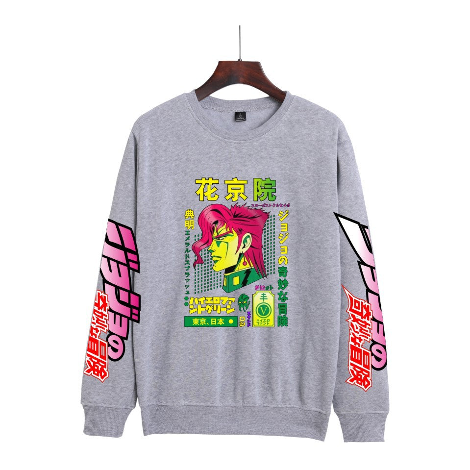Cross-border Hot Hoodie JOJO's Wonderful Adventure Popular Printing Casual Men's and Women's Round Neck Sweater Autumn and Winter Fashion Spot