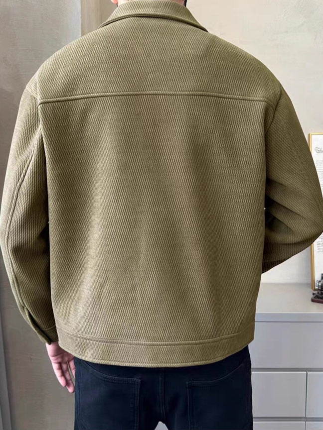 Spring and Autumn 2025 New Men's Jackets Trendy Handsome Versatile Casual Lapel Jackets