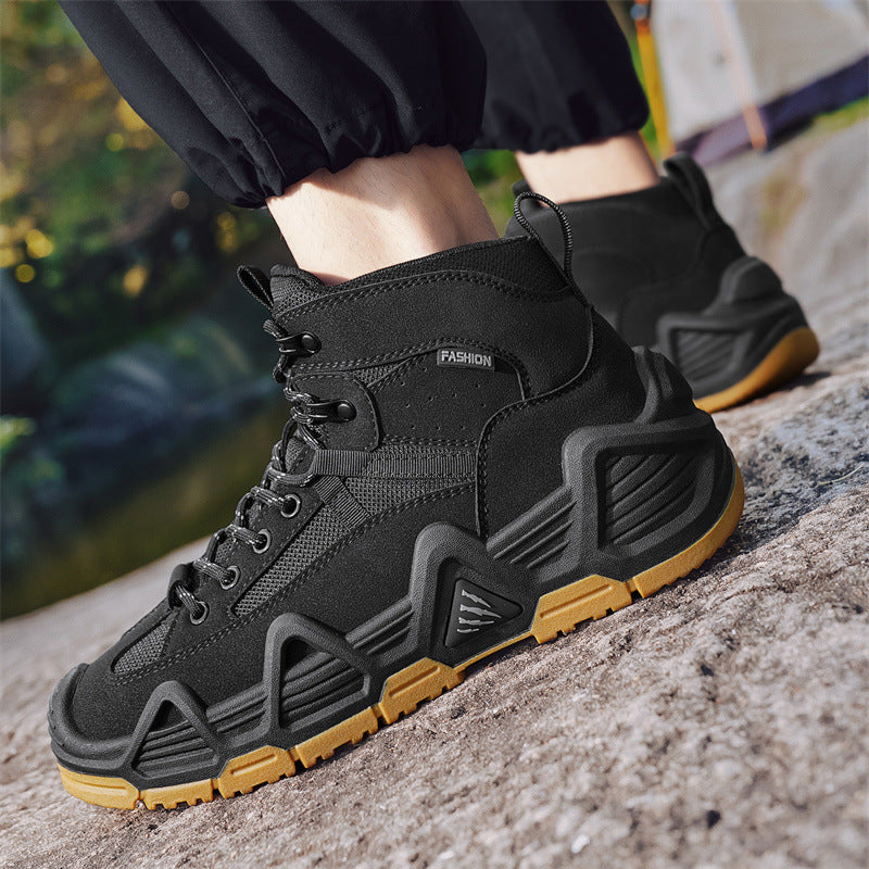 Factory Dropshipping Outdoor Men's Tactical Boots Mid-Top Desert Boots Outdoor Shoes Non-Slip Casual Sports Hiking Shoes for Men