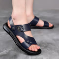 2025 New Genuine Leather Men's Sandals Summer Beach Shoes Sandals Two-Wear Trendy Soft Sole Men's Shoes Casual Non-Slip Shoes