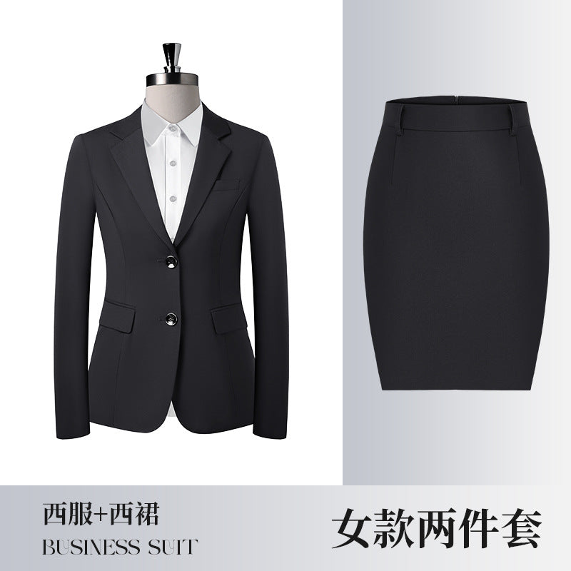 Four Seasons Serge Suit Business Suit for Men and Women Autumn Slim-fit Business Suit Women's Pants Vest Dress