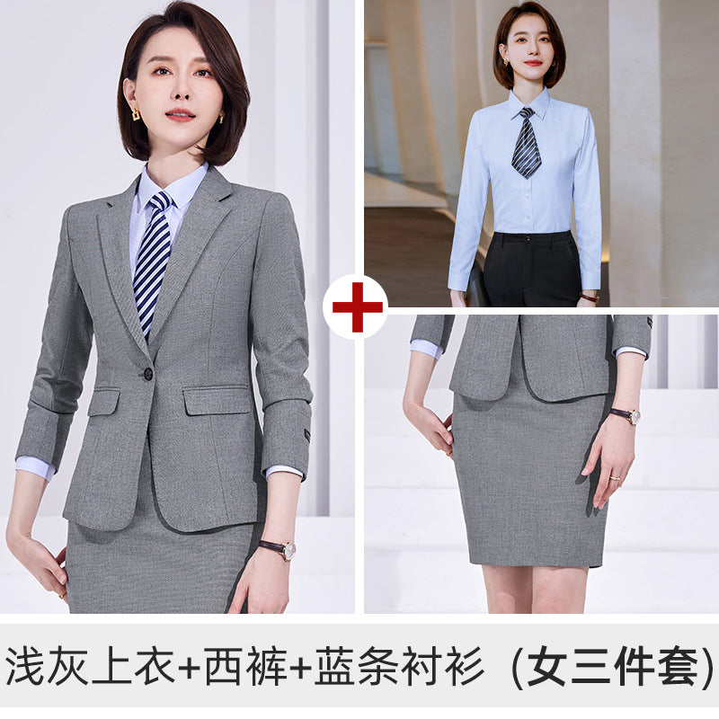 Men's and women's high-end business suit suit civil servant interview formal suit teacher business wear overalls customization