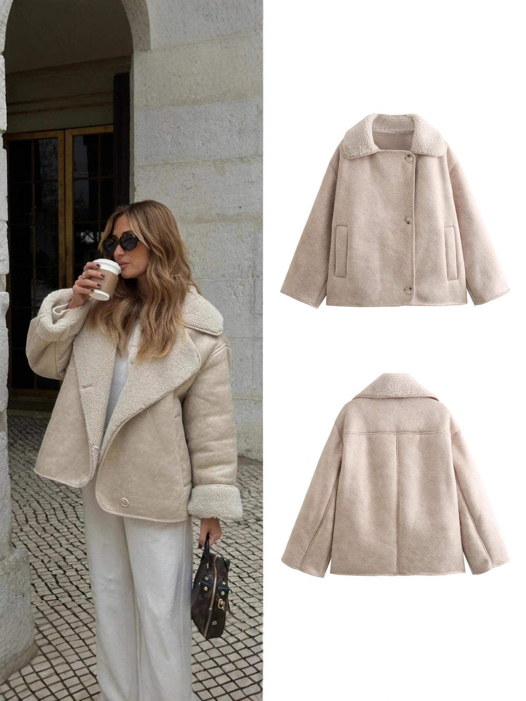 Za Cross-Border Women's Clothing Wholesale European and American Style Fashionable Versatile Suede Thickeneded Warm Jacket Autumn and Winter New Jacket Top