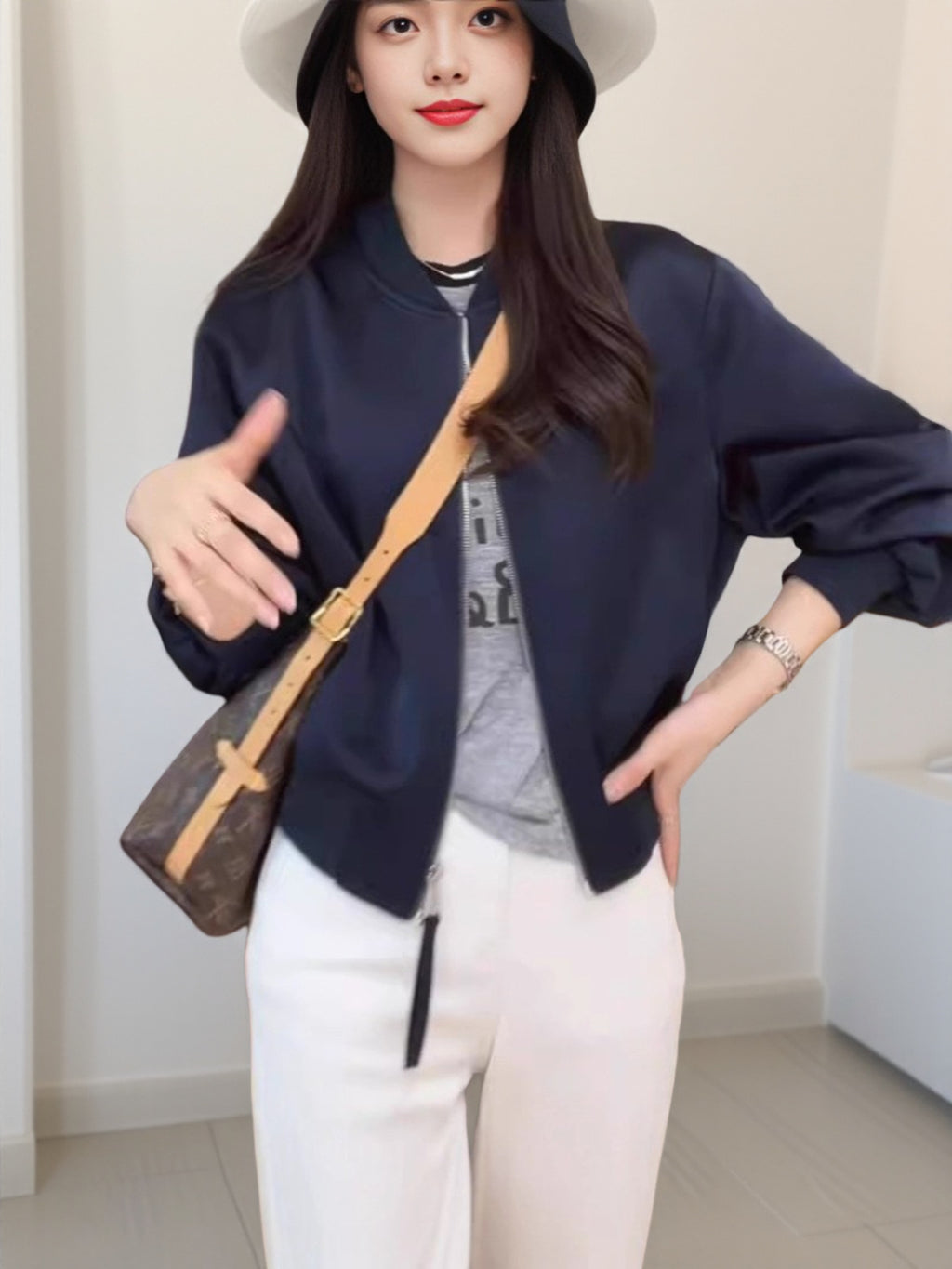 Baseball Uniform Short Jacket Women's 2025 Autum New Style Light Luxury High-End Super Hot Age-Reducing Jacket Top