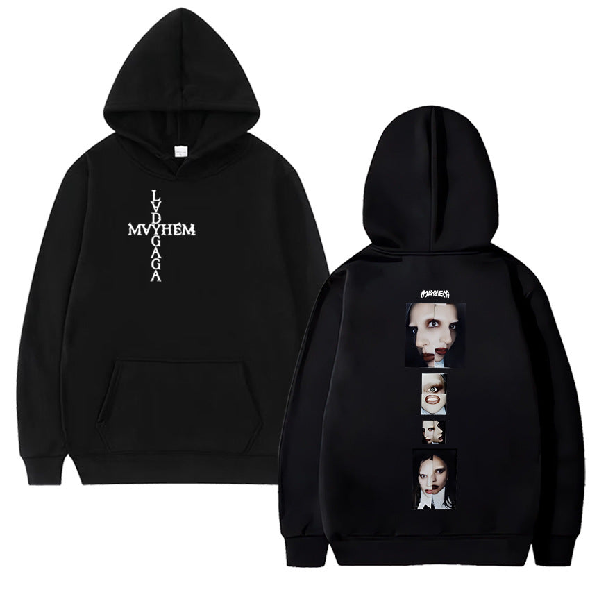Hot Singer Lady Gaga Double Sided Printing Hoodies Men Women Hot