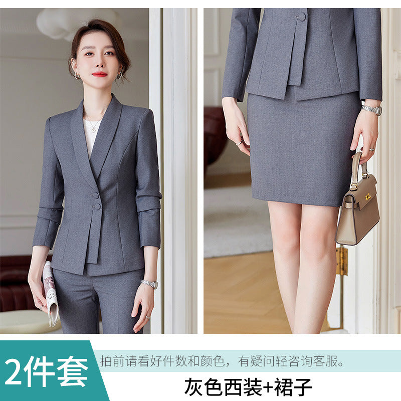 High-end suit suit women's 2023 new business wear temperament goddess style suit jacket formal wear teacher work clothes