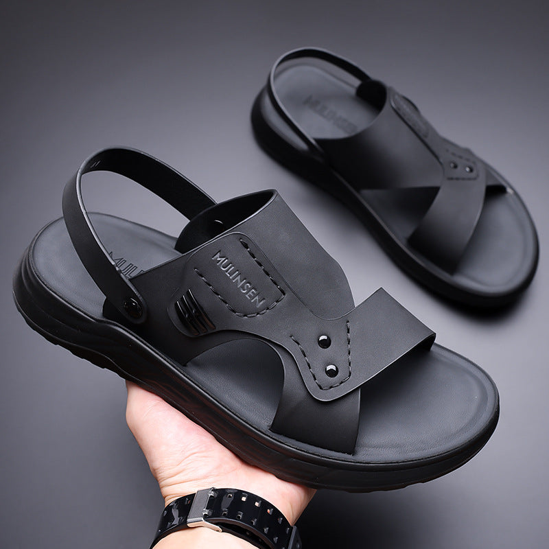 Summer Sandals Men's Non-slip Soft Sole New High-grade Thick Sole Wear-resistant Driving Outfit Dual-use Beach Sandals for Men