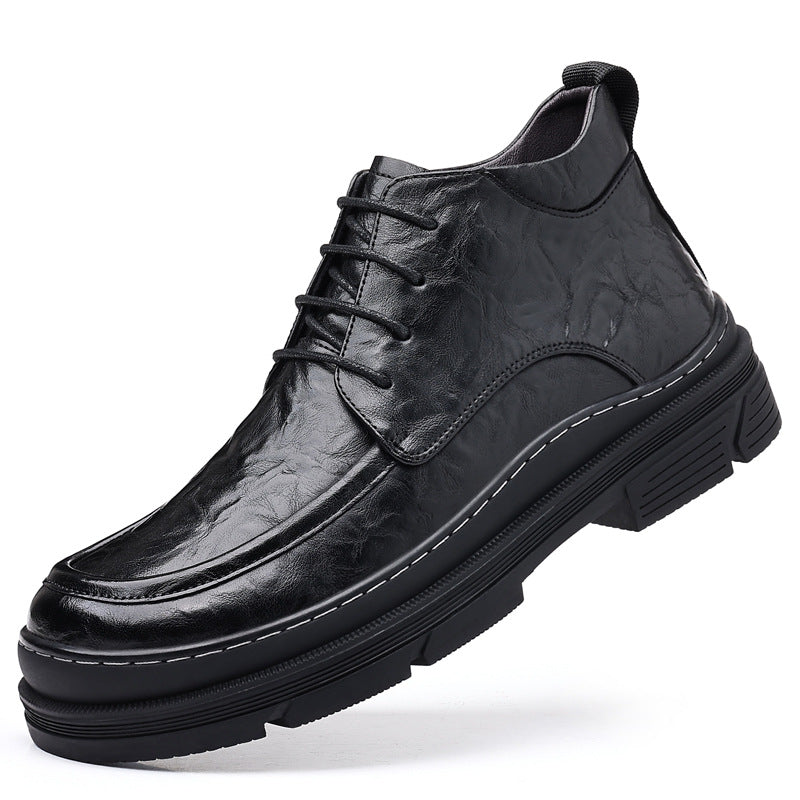 Work shoes men's autumn low-top versatile trendy breathable British style men's genuine leather casual leather shoes men