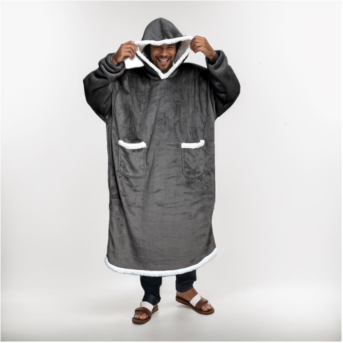 Women's Long-Sleeve Flannel Pajamas, Home Wear, Tv-Friendly, Double Pockets, Can Be Worn Outside, Casual Style, Pullover, Round Neck, Simple and Casual