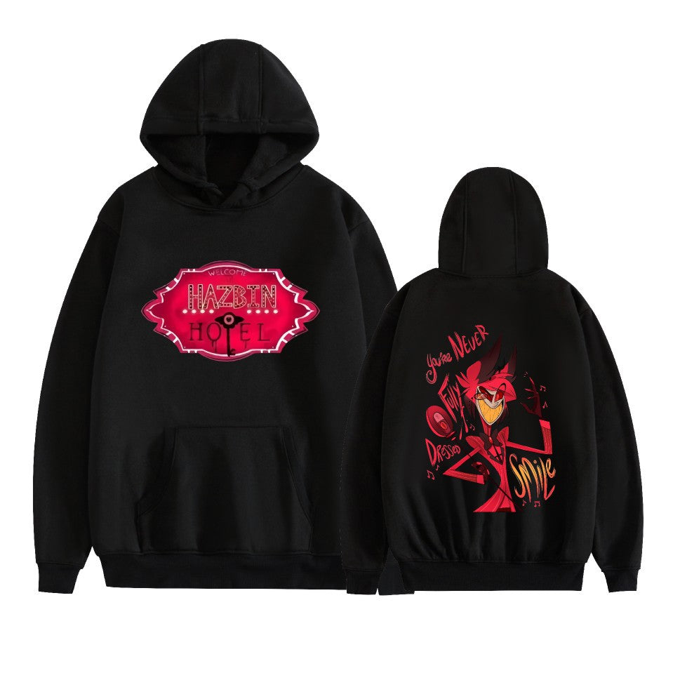 New Amazon AliExpress Hell Inn Anime Rim Perimeter Printed Casual Loose Men's and Women's Hoodie
