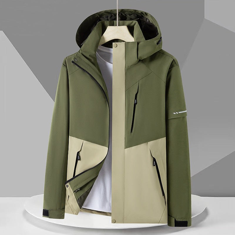 Cross-Border Spring and Autumn Jacket Casual Single-Layer Water-Repellent Outdoor Trendy Windproof Waterproof Loose Mountaineering Jacket Group Purchase