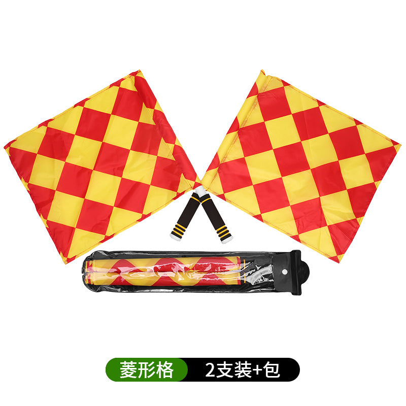 Football Game Sideline Flag Assistant Referee Flag Signal Flag Large and Small Square Football Referee Equipment Signal Flag