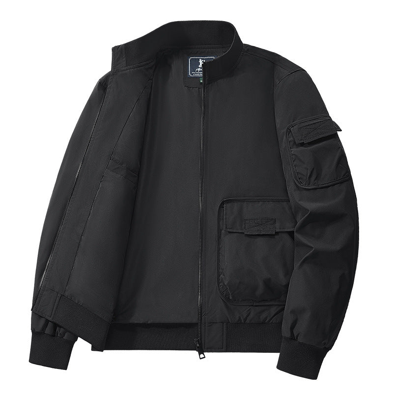 Flying Suit Men's Jacket Cotton Coat Autumn and Winter American Retro Loose Casual Middle-aged Casual Jacket Cotton Coat Coat
