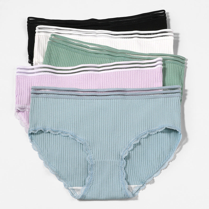 Women's Cotton Underwear Women's Solid Color Cotton Comfortable Briefs Summer Thin Breathable Underpants Girls' Shorts