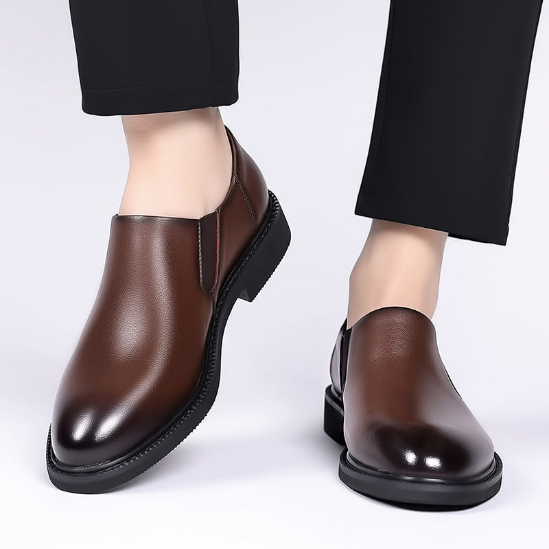 Live Explosions Men's Business British Casual Leather Shoes Chelsea Dress Pointed Loafers Lazy Shoes Slip-on