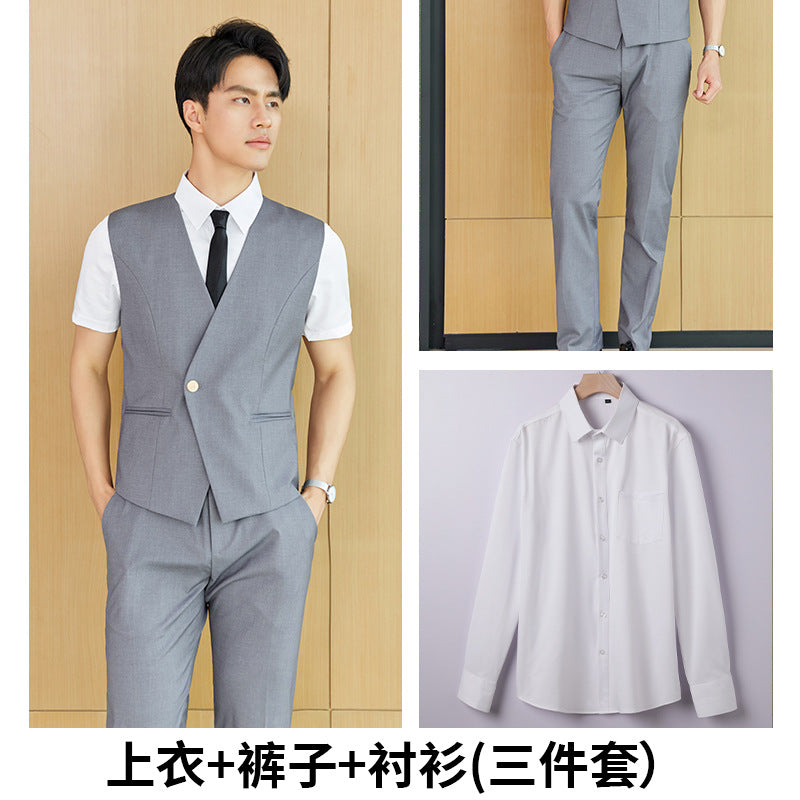 Stewardess uniform professional shirt Women's Spring temperament suit high-end hotel front desk reception work clothes beauty salon work clothes
