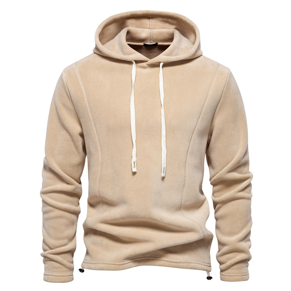 Men's Hooded Sweatshirt 2024 Long-Sleeved Sweatshirt Polar Fleece New Cross-Border Warm Trend Autumn and Winter Versatile
