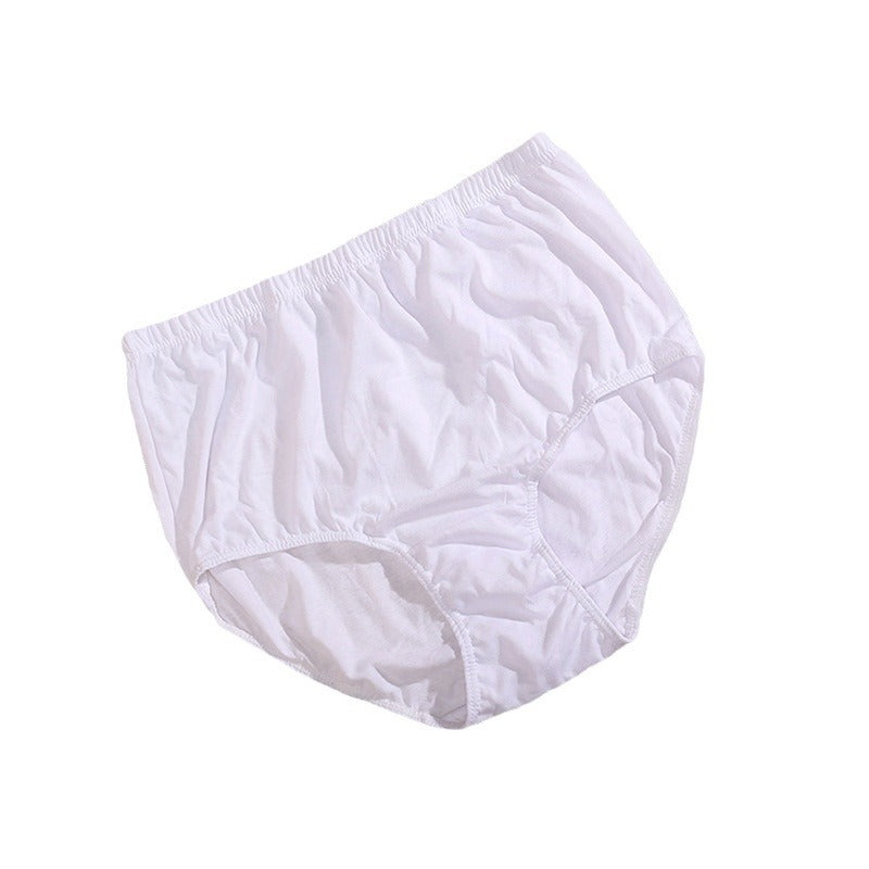 100% Pure Cotton White High Waist Underwear Women's Large Size Loose Shorts for Middle-aged and Elderly Mothers